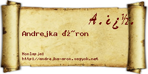 Andrejka Áron névjegykártya