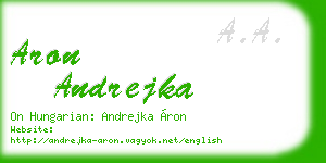 aron andrejka business card