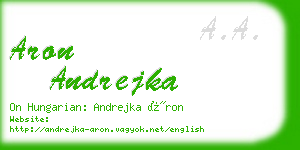 aron andrejka business card